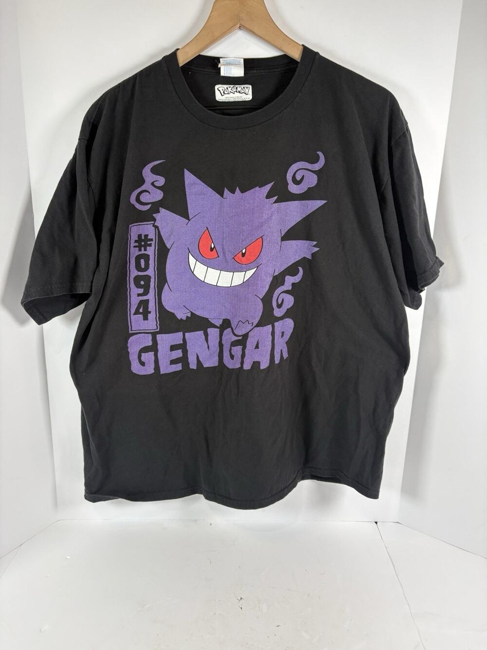 Pokemon Gengar 094 Mens XL Black Graphic T Shirt Port Company Nintendo 2024 Tee